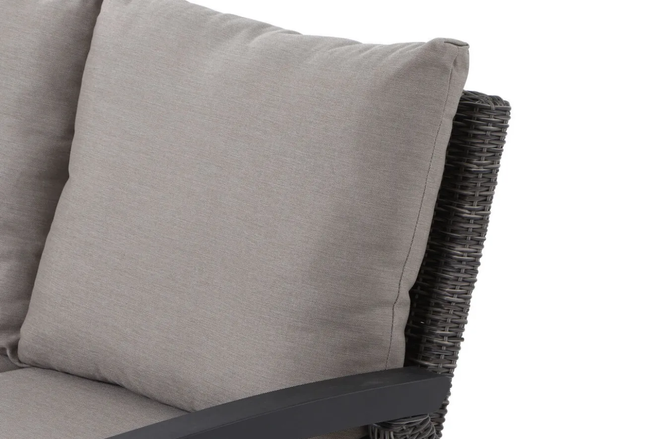 SIENA GARDEN Corido 2-Sitzer Sofa, charcoal, Alu / Gardino®-Geflecht, 136x83x88 cm, Armlehne links