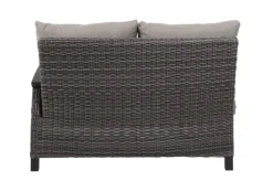 SIENA GARDEN Corido 2-Sitzer Sofa, charcoal, Alu / Gardino®-Geflecht, 136x83x88 cm, Armlehne links