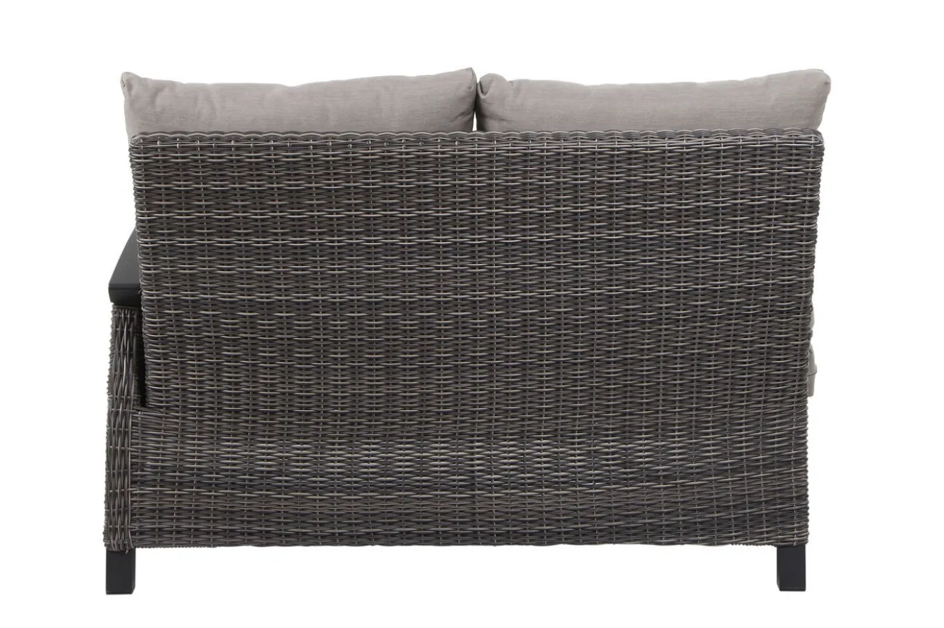 SIENA GARDEN Corido 2-Sitzer Sofa, charcoal, Alu / Gardino®-Geflecht, 136x83x88 cm, Armlehne links