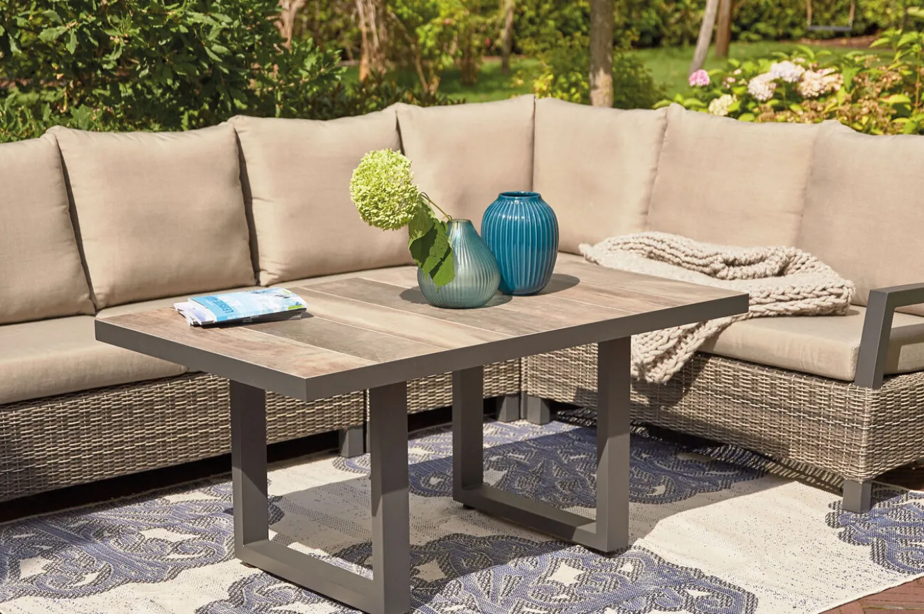 SIENA GARDEN Corido 2-Sitzer Sofa, charcoal, Alu / Gardino®-Geflecht, 136x83x88 cm, Armlehne links