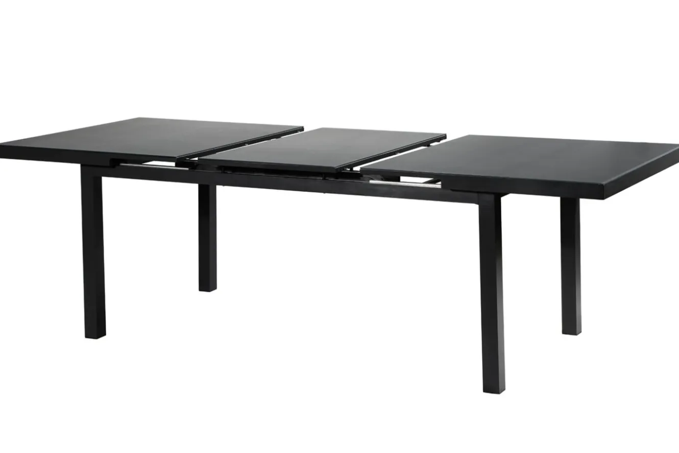 SIENA GARDEN Garten-Essgruppe, anthrazit/grau, Alu/Polyrattan, Ausziehtisch 180/240 x 100 cm, inkl. 6 Diningsessel