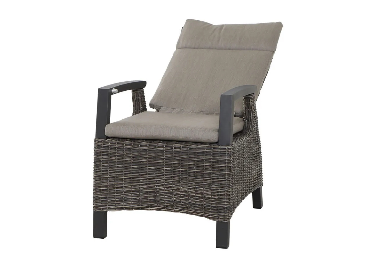 SIENA GARDEN Garten-Essgruppe, anthrazit/grau, Alu/Polyrattan, Ausziehtisch 180/240 x 100 cm, inkl. 6 Diningsessel