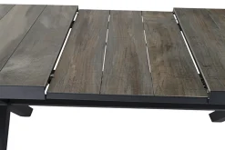 SIENA GARDEN Garten-Essgruppe, anthrazit/beige, Alu/Keramik/Rope-Geflecht, Tisch 200/265 x 100 cm, 6 Diningsessel