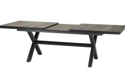 SIENA GARDEN Garten-Essgruppe, anthrazit/beige, Alu/Keramik/Rope-Geflecht, Tisch 200/265 x 100 cm, 6 Diningsessel