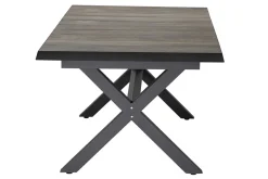 SIENA GARDEN Garten-Essgruppe, anthrazit/beige, Alu/Keramik/Rope-Geflecht, Tisch 200/265 x 100 cm, 6 Diningsessel