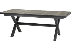 SIENA GARDEN Garten-Essgruppe, anthrazit/grün, Alu/Keramik/Rope-Geflecht, ausziehbarer Tisch 200/260 x 100 cm, 6 Diningsessel