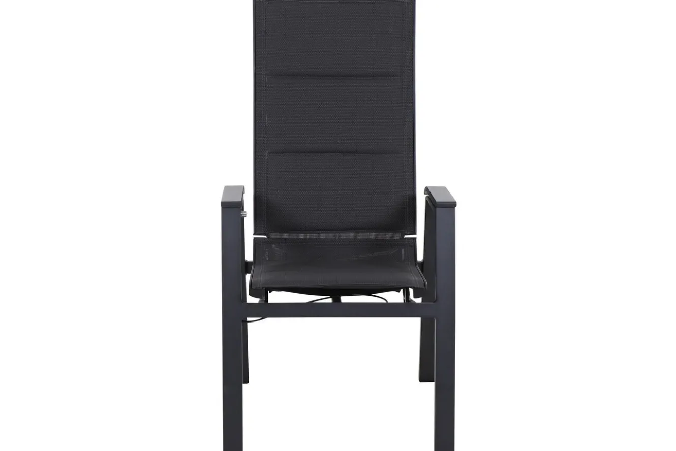 SIENA GARDEN Garten-Essgruppe, anthrazit/grau, Alu/Glas/Textilene, 180/240 x 100 cm, ausziehbar, stapelbar