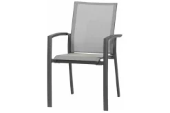 SIENA GARDEN Messina/Velia Garten-Essgruppe, anthrazit/grau, Alu/Ranotex®-Gewebe/Keramik, 200-260 x 100 cm, inkl. 6 Diningsessel
