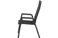 SIENA GARDEN Milano Sessel, anthrazit matt, Aluminium pulverbeschichtet/Ranotex, 59 x 69 x 105 cm, stapelbar