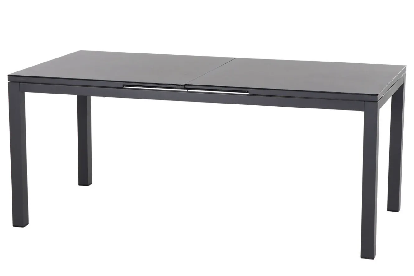 SIENA GARDEN Miros Ausziehtisch, anthrazit matt/dark concrete, Alu/Glas, 180/240 x 90 cm, Tischplatte mit Keramikpulver