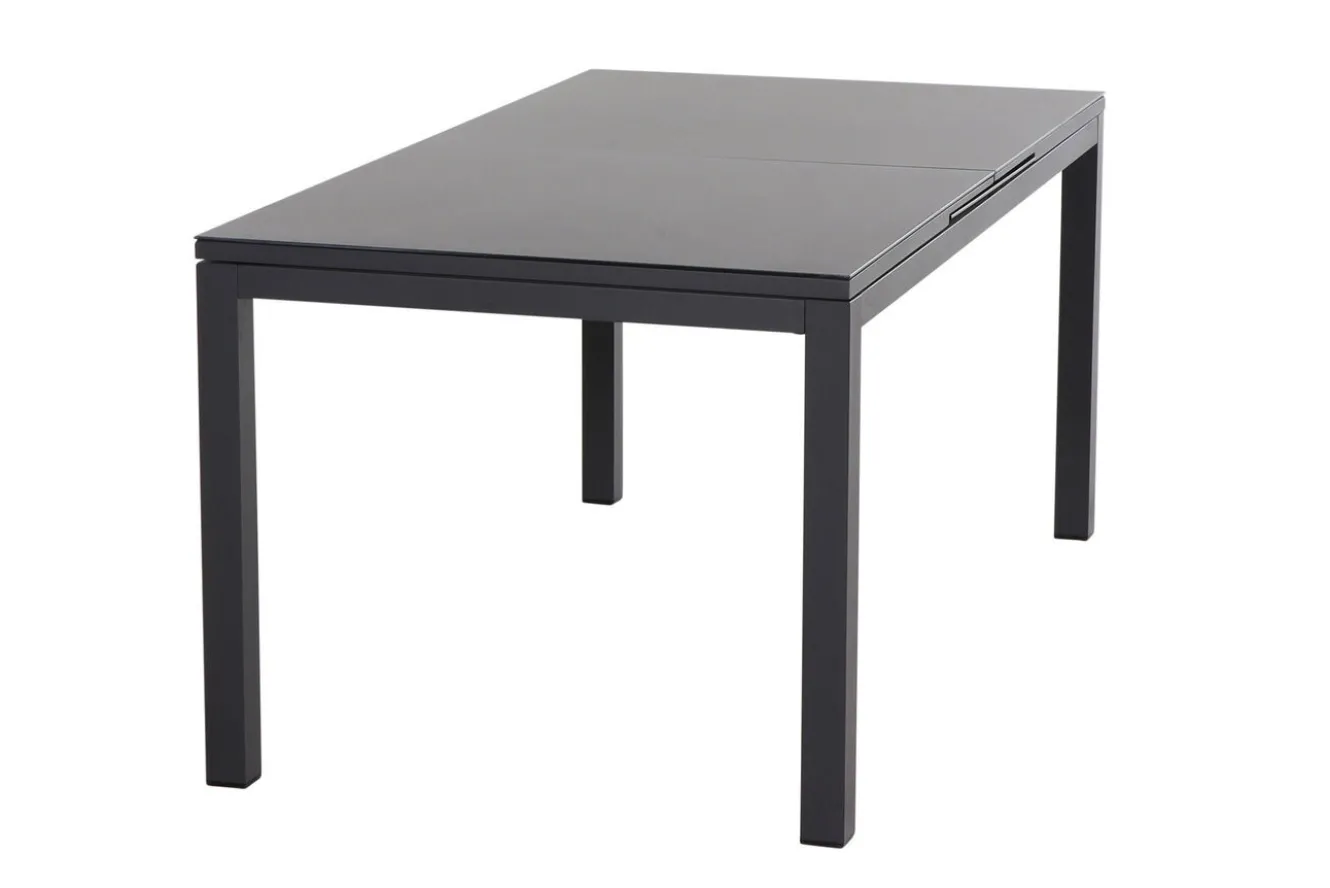 SIENA GARDEN Miros Ausziehtisch, anthrazit matt/dark concrete, Alu/Glas, 180/240 x 90 cm, Tischplatte mit Keramikpulver
