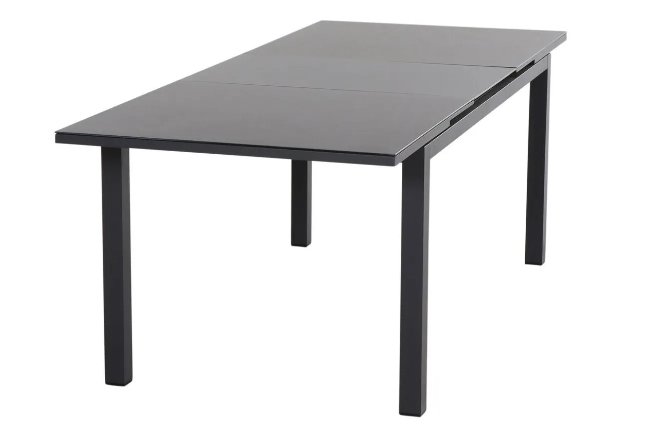 SIENA GARDEN Miros Ausziehtisch, anthrazit matt/dark concrete, Alu/Glas, 180/240 x 90 cm, Tischplatte mit Keramikpulver