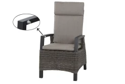 SIENA GARDEN Miros/Corido Garten-Essgruppe, anthrazit/charcoal, Alu/Gardino®-Geflecht, Ausziehtisch 180/240x90 cm, 6 Sessel
