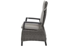 SIENA GARDEN Miros/Corido Garten-Essgruppe, anthrazit/charcoal, Alu/Gardino®-Geflecht, Ausziehtisch 180/240x90 cm, 6 Sessel