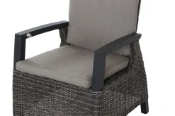 SIENA GARDEN Miros/Corido Garten-Essgruppe, anthrazit/charcoal, Alu/Gardino®-Geflecht, Ausziehtisch 180/240x90 cm, 6 Sessel