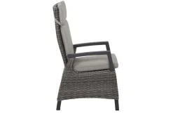 SIENA GARDEN Miros/Corido Garten-Essgruppe, anthrazit/charcoal, Alu/Gardino®-Geflecht, Ausziehtisch 180/240x90 cm, 6 Sessel