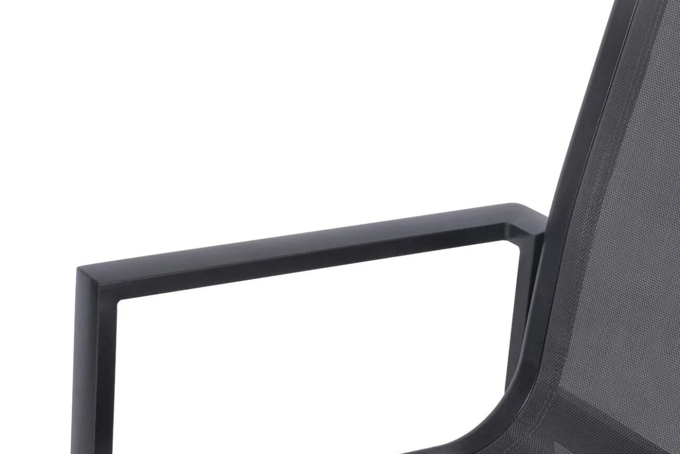 SIENA GARDEN Miros Garten-Essgruppe, anthrazit/dark concrete, Alu/Glas, Ausziehtisch 180/240cm, 6x Stapelsessel, Witterungsbeständig