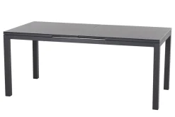 SIENA GARDEN Miros Garten-Essgruppe, anthrazit/dark concrete, Aluminium/Glas, Tisch 180/240x90 cm, 8x Klappstühle, Ausziehbar