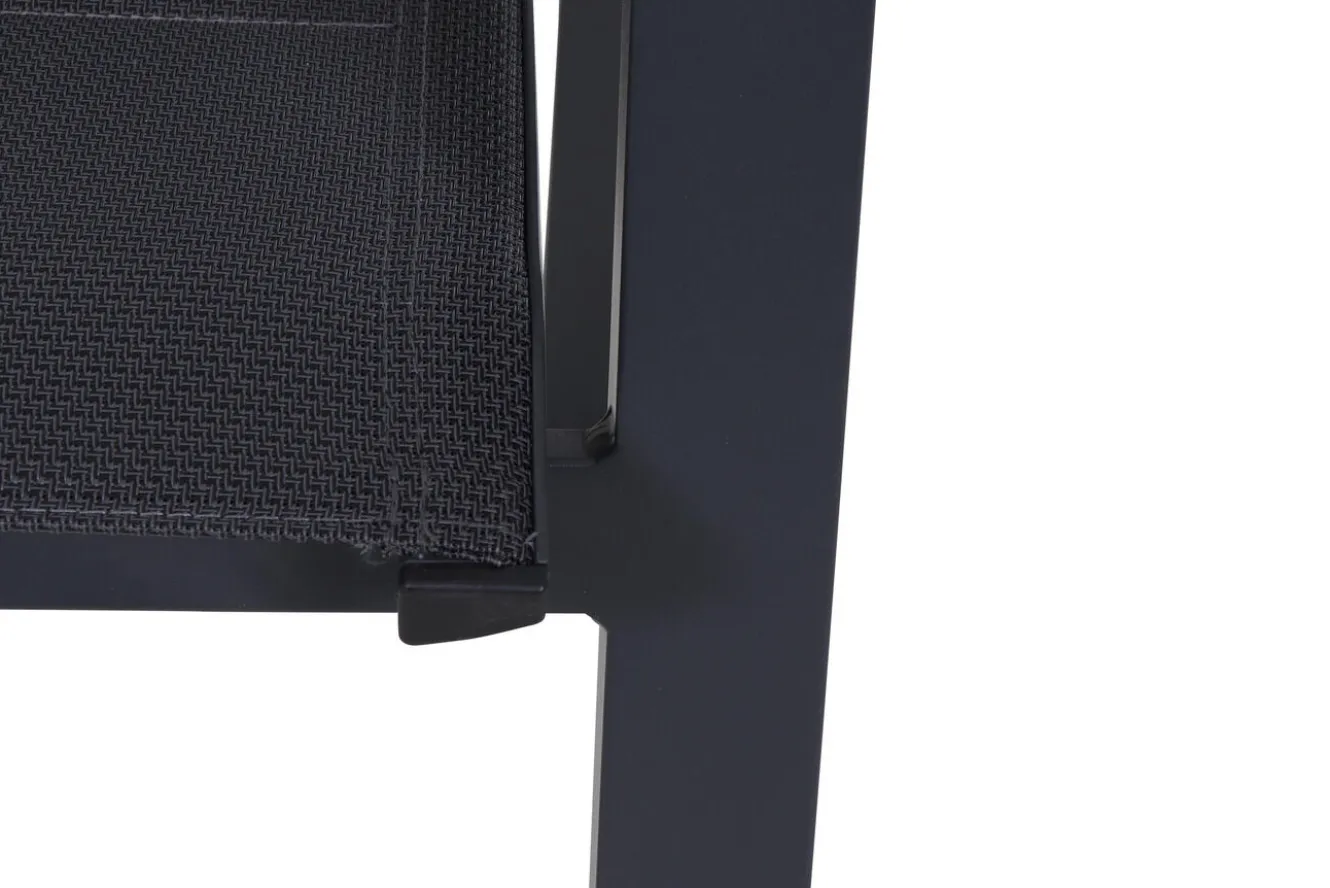 SIENA GARDEN Miros/Milano Garten-Essgruppe, anthrazit, Alu/Ranotex-Gewebe, Ausziehtisch 180/240 x 90 cm, 6 Sessel