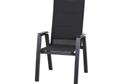 SIENA GARDEN Miros/Milano Garten-Essgruppe, anthrazit, Alu/Ranotex-Gewebe, Ausziehtisch 180/240 x 90 cm, 6 Sessel