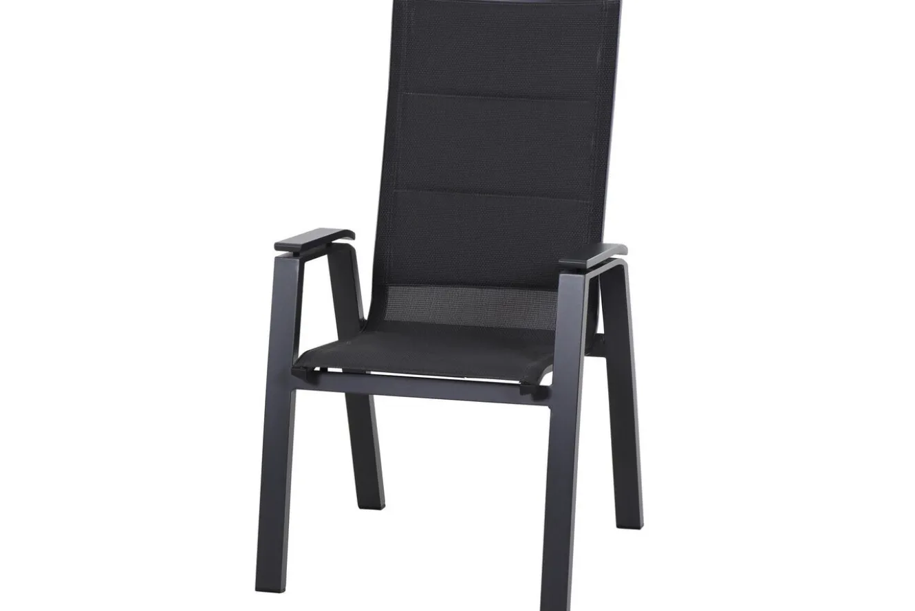 SIENA GARDEN Miros/Milano Garten-Essgruppe, anthrazit, Alu/Ranotex-Gewebe, Ausziehtisch 180/240 x 90 cm, 6 Sessel