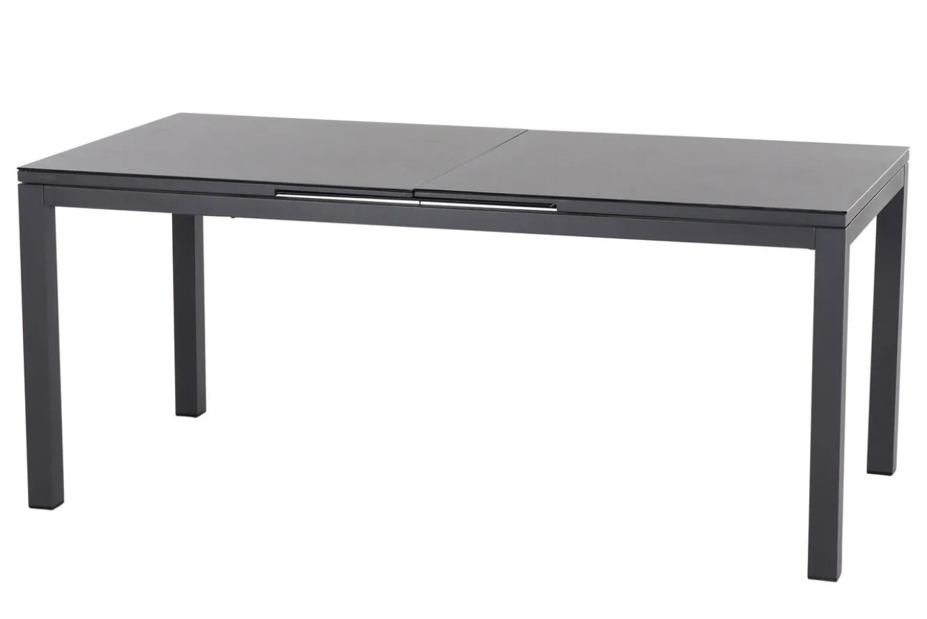 SIENA GARDEN Miros/Milano Garten-Essgruppe, anthrazit, Alu/Ranotex-Gewebe, Ausziehtisch 180/240 x 90 cm, 6 Sessel