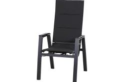 SIENA GARDEN Miros/Milano Garten-Essgruppe, anthrazit, Alu/Ranotex-Gewebe, Ausziehtisch 180/240x90 cm, 4 Stapelsessel