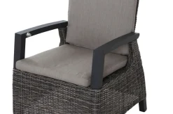 SIENA GARDEN Premium Garten-Essgruppe, anthrazit matt/grau, Aluminium und Polyrattan, Tisch 160/260 x 100 cm, 6 Dining-Sessel