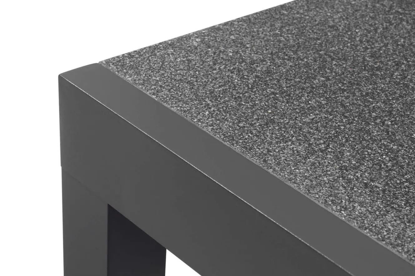 SIENA GARDEN Premium Garten-Essgruppe, anthrazit matt/grau, Aluminium und Polyrattan, Tisch 160/260 x 100 cm, 6 Dining-Sessel