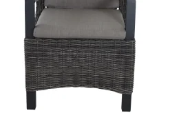 SIENA GARDEN Premium Garten-Essgruppe, anthrazit matt/grau, Aluminium und Polyrattan, Tisch 160/260 x 100 cm, 6 Dining-Sessel