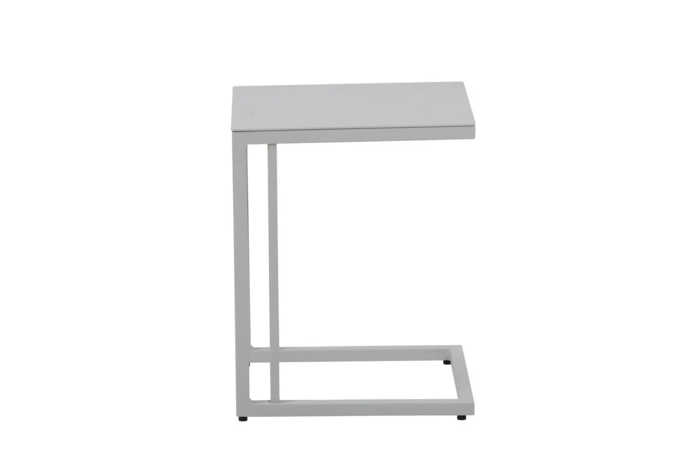 SIENA GARDEN Ramo Beistelltisch, grau, ca. 36 x 43 cm, Aluminium, pulverbeschichtet