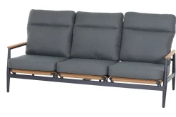 SIENA GARDEN Roma Gartenlounge, grau, Aluminium & Teakholz FSC, 85x205 cm, Pflegeleicht & Witterungsbeständig
