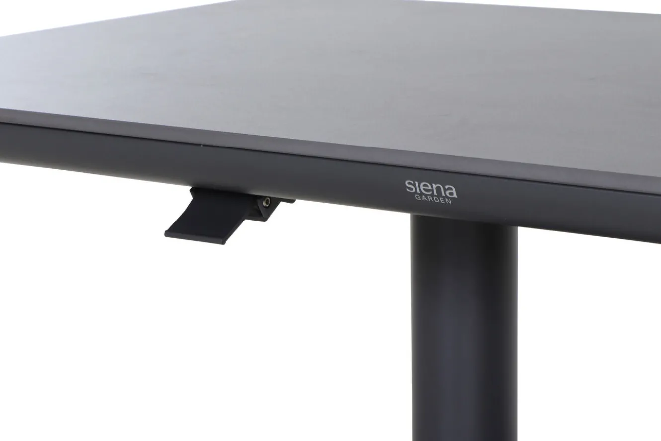 SIENA GARDEN Roma Lifttisch, Anthrazit, Alu/Gesinterter Stein, 140 x 80 cm, höhenverstellbar