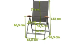 SIENA GARDEN Savin XL Klappsessel, graphit/grau, Aluminium/Texfabric