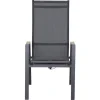 SIENA GARDEN Savona Move Stapelsessel, anthrazit matt, Alu/Ranotex, 73 x 60 x 113 cm, mit Teak-Armlehnen, verstellbar