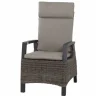 SIENA GARDEN Silva/Corido Garten-Essgruppe, anthrazit/grau, Alu/Gardino®-Geflecht/Keramik, 160 x 90cm, inkl. 4 Diningsessel