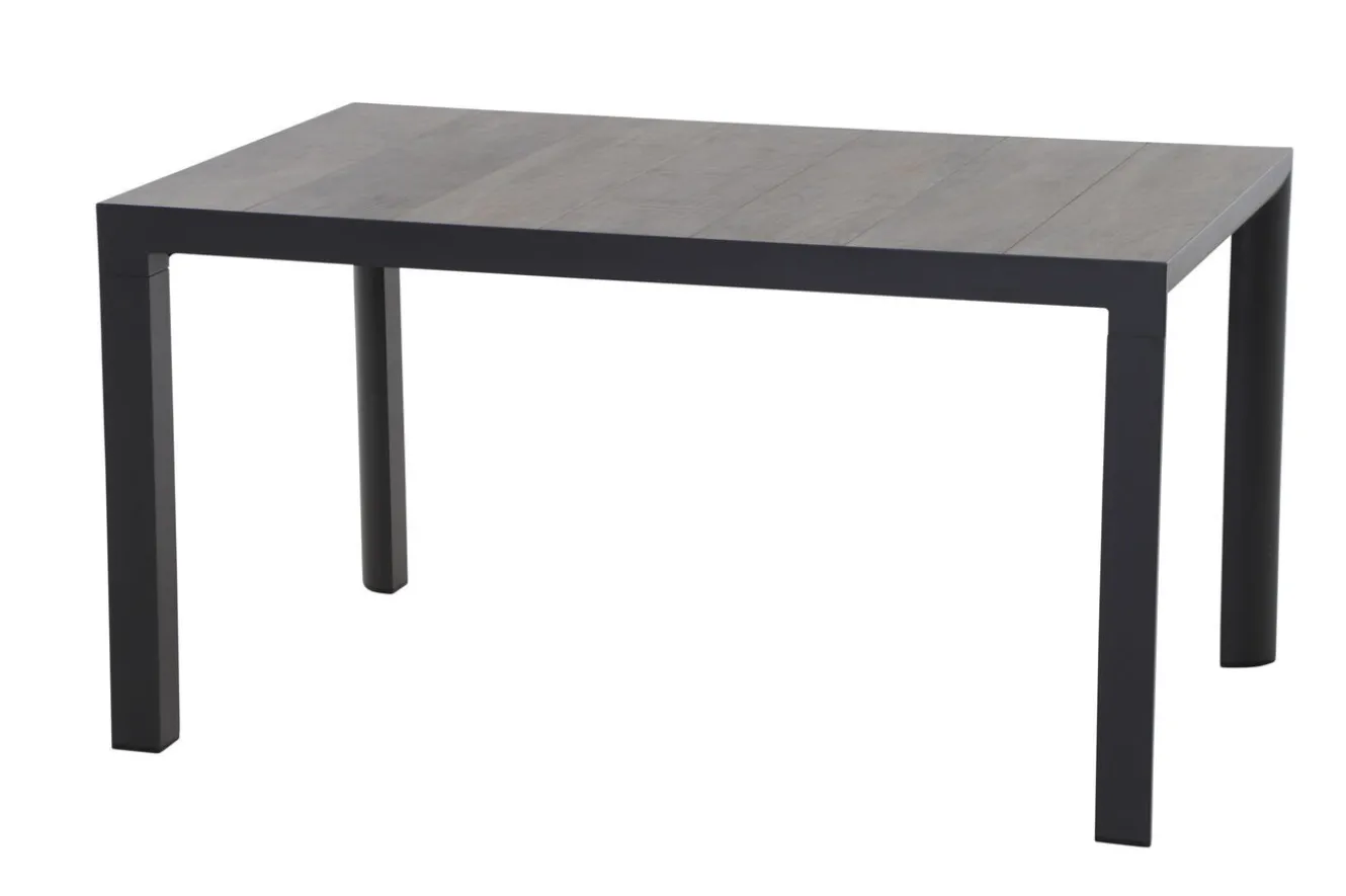 SIENA GARDEN Silva/Corido Garten-Essgruppe, anthrazit/grau, Alu/Gardino®-Geflecht/Keramik, 140 x 90cm, inkl. 4 Diningsessel
