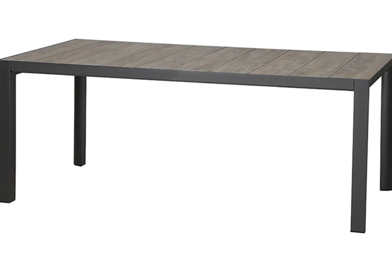 SIENA GARDEN Silva Diningtisch, anthrazit/washed grey, Alu/Keramik, 180x100cm