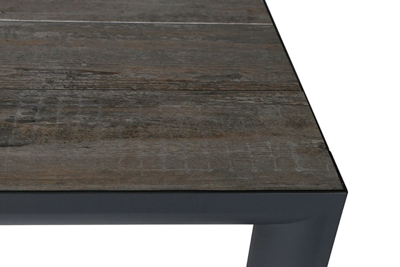 SIENA GARDEN Silva Diningtisch, anthrazit/washed grey, Alu/Keramik, 180x100cm