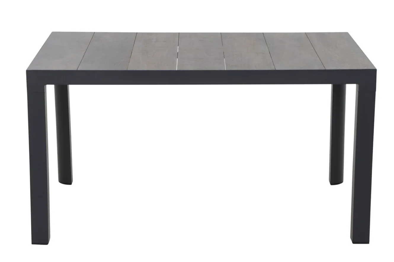 SIENA GARDEN Silva/Velia Garten-Essgruppe, anthrazit/grau, Alu/Ranotex®-Gewebe/Keramik, 140 x 90cm, inkl. 4 Diningsessel