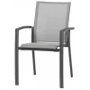 SIENA GARDEN Silva/Velia Garten-Essgruppe, anthrazit/grau, Alu/Ranotex®-Gewebe/Keramik, 160 x 90cm, inkl. 4 Diningsessel