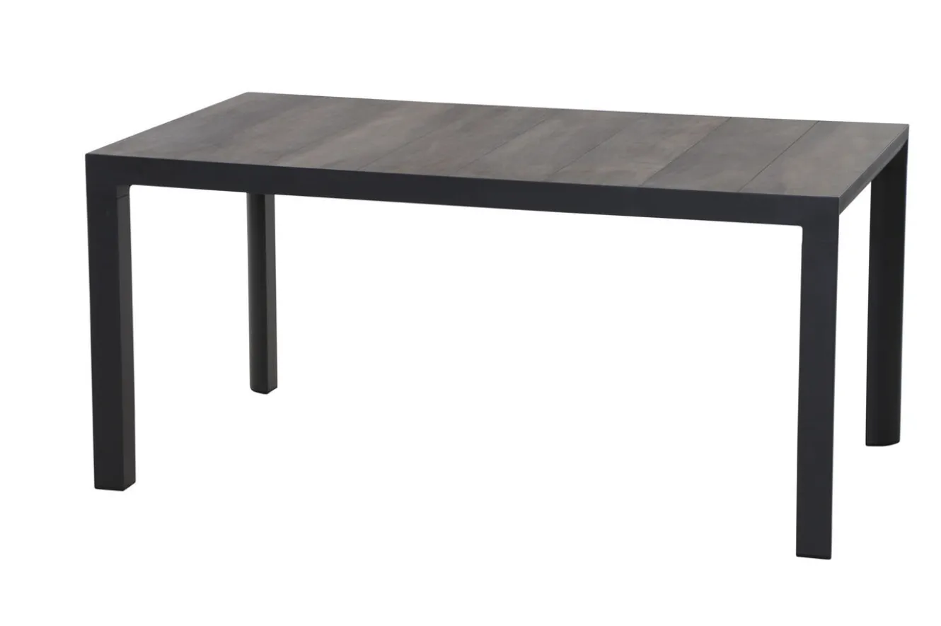 SIENA GARDEN Silva/Velia Garten-Essgruppe, anthrazit/grau, Alu/Ranotex®-Gewebe/Keramik, 160 x 90cm, inkl. 4 Diningsessel