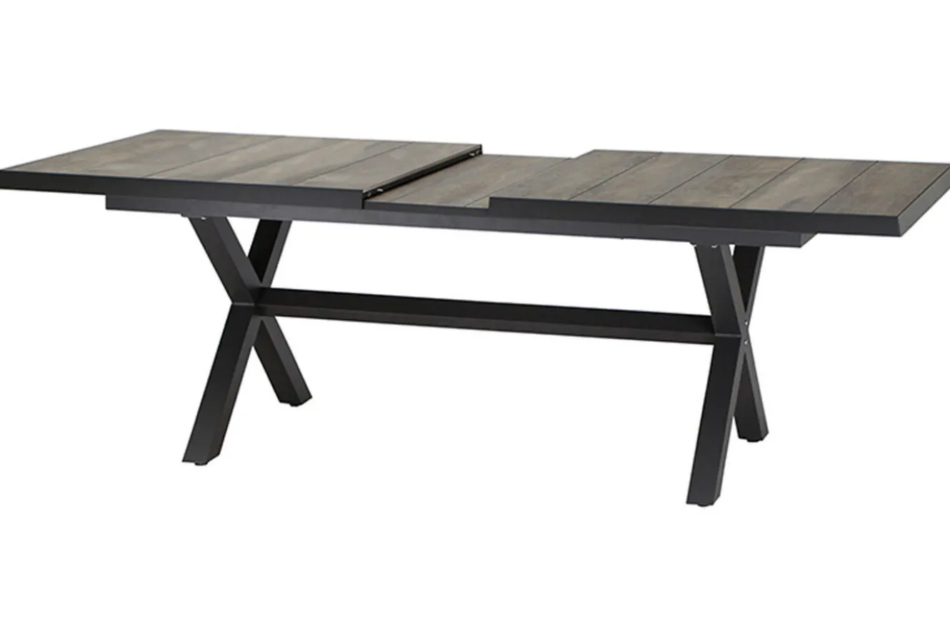 SIENA GARDEN Sincro Ausziehtisch, anthrazit/natur-grau, Alu/Keramik, 200/260 x 100 cm