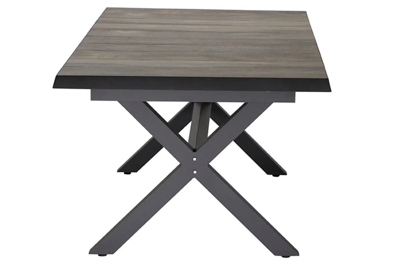 SIENA GARDEN Sincro Ausziehtisch, anthrazit/natur-grau, Alu/Keramik, 200/260 x 100 cm