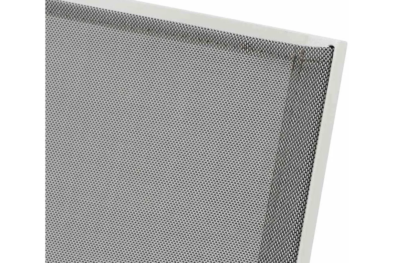 SIENA GARDEN Sincro/Velia Garten-Essgruppe für 6 Personen, matt weiß-grau/washed grey, Alu/Ranotex, ausziehbare Tischplatte aus Keramik, stapelbare Stühle