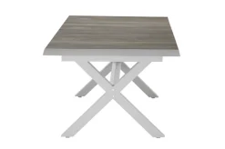 SIENA GARDEN Sincro/Velia Garten-Essgruppe für 8 Personen, matt weiß-grau/washed grey, Alu/Ranotex, ausziehbare Tischplatte aus Keramik, stapelbare Stühle
