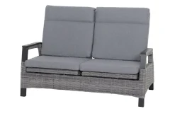 SIENA GARDEN Solea Sofa, anthrazit/blau, Aluminium, 151,5x85x97 cm, stufenlos verstellbar