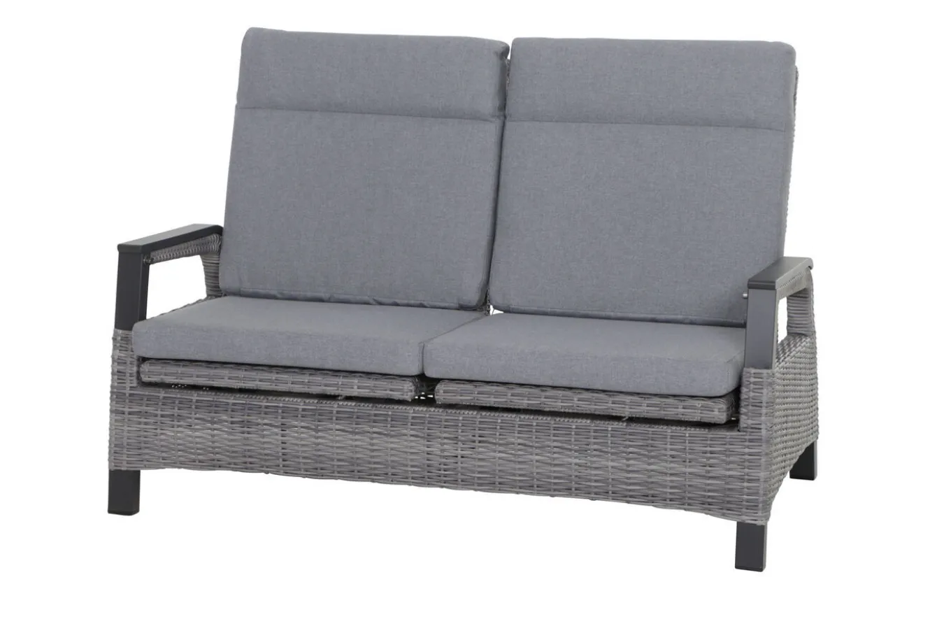 SIENA GARDEN Solea Sofa, anthrazit/blau, Aluminium, 151,5x85x97 cm, stufenlos verstellbar
