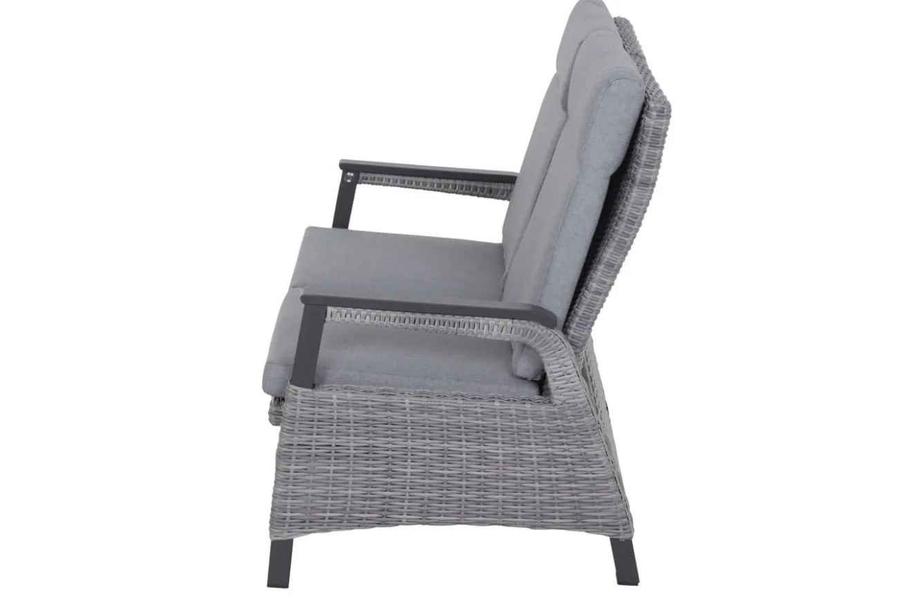 SIENA GARDEN Solea Sofa, anthrazit/blau, Aluminium, 151,5x85x97 cm, stufenlos verstellbar