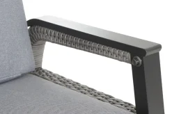 SIENA GARDEN Solea Sofa, anthrazit/blau, Aluminium, 151,5x85x97 cm, stufenlos verstellbar